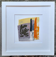 Little Frog ~ linen collage