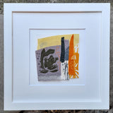 Little Frog ~ linen collage