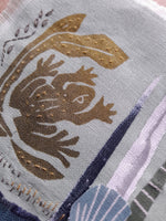 Little Frog ~ linen collage