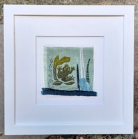 Little Frog ~ linen collage