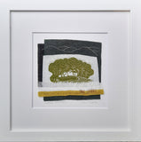 Little Hill Farm ~ hand stitched linen collage