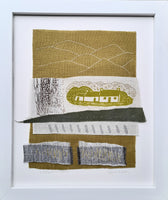 Little Hill Farm ~ hand stitched linen collage
