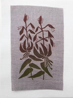 Lillies ~ hand stitched linen collage