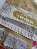 Home Again ~ hand stitched linen collage