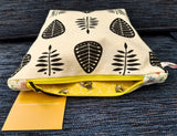 Zip Bag - yellow honeybee lining