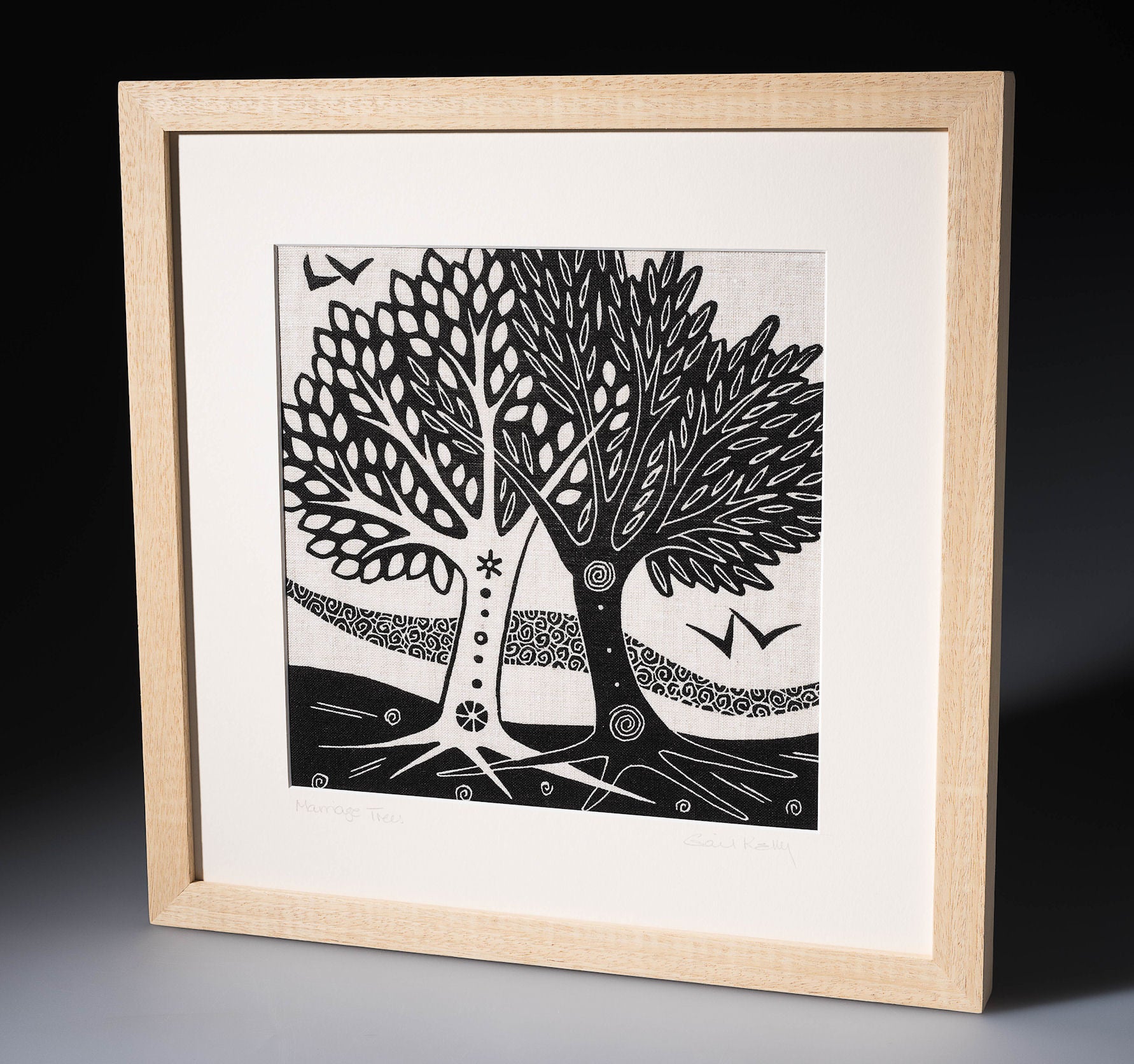 Man Tree Linocut Lino Cut Trees