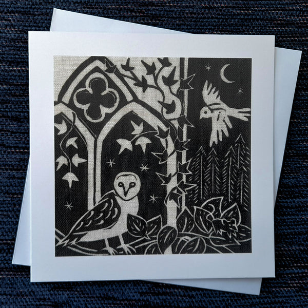 Night Watch ~ greetings card, barn owls