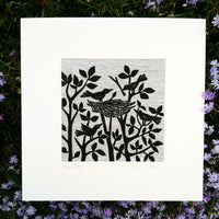 Tree Tops ~ linocut printed on Irish linen